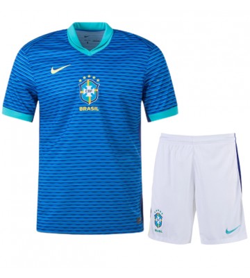 Brasilien Replika Babytøj Udebanesæt Børn Copa America 2024 Kortærmet (+ Korte bukser)